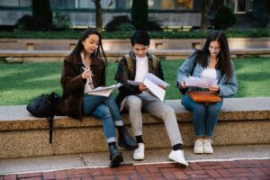 Group of older students outside