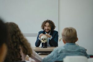 Teacher in front of class